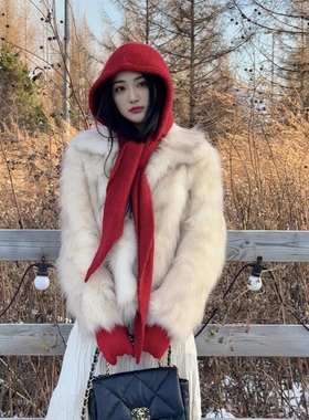 巴拉克拉法帽女秋冬季保暖毛线帽子围巾一体连帽围脖出行针织帽潮