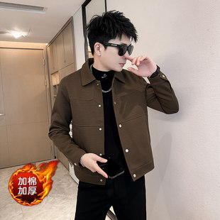 小码男装矮个子XS号修身S款160秋冬加厚夹克衫短上衣加棉百搭外套