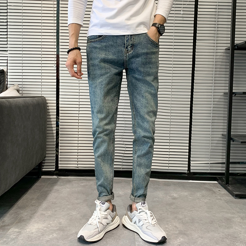 青少年林弯弯冬季小码男裤潮流牛仔裤2627码XS号百搭修身小脚裤子