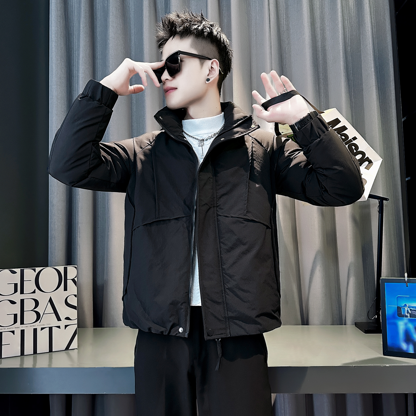 新款小码立领修身加厚棉衣