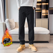 新款 保暖休闲裤 美式 宽松直筒加绒牛仔裤 小码 矮个子S码 冬季 男士 160