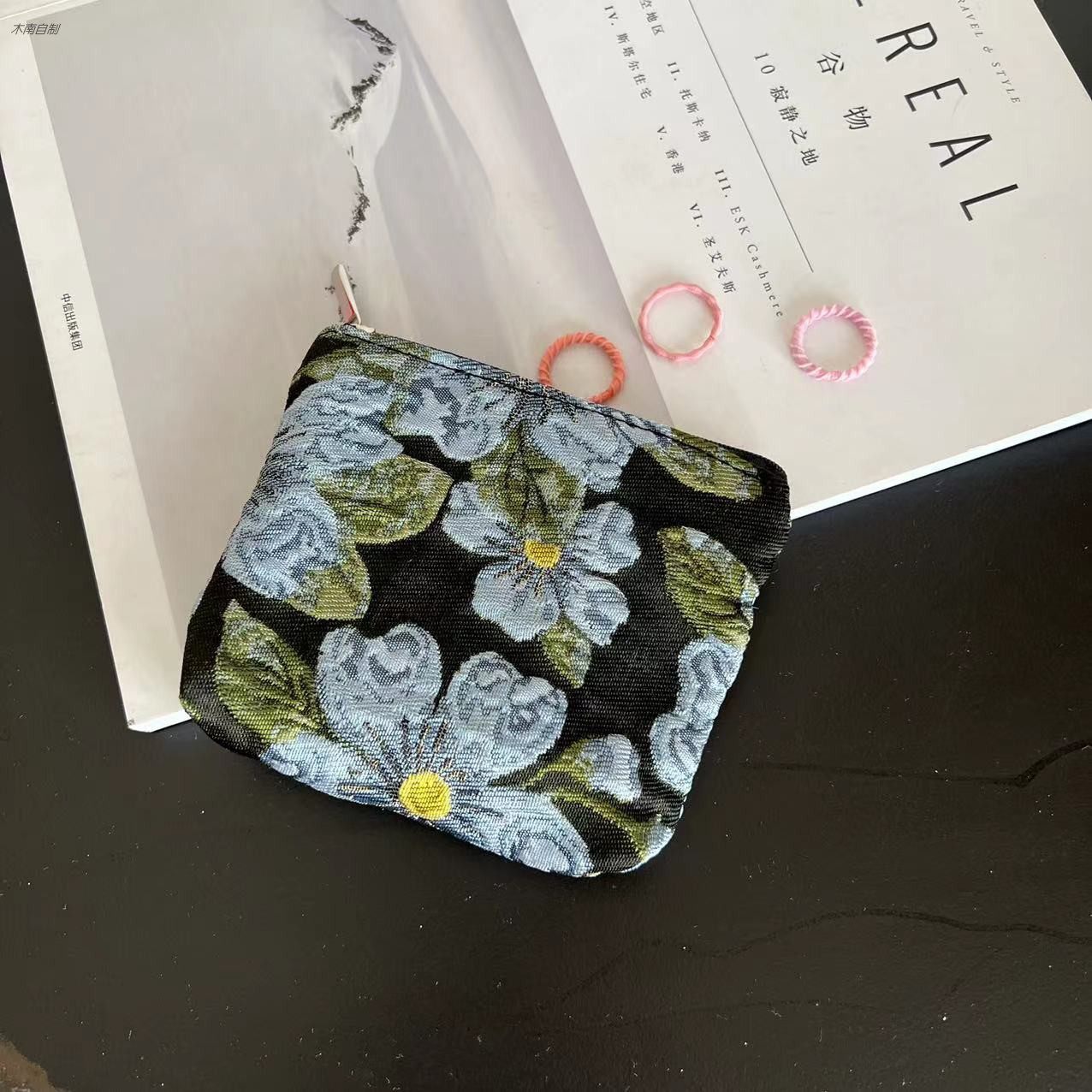 原创复古风小号提花零钱袋手工钥匙小包口袋包硬币收纳布袋卡包,收纳整理,卡包/证件包,淘宝优惠券,粉丝福利购,淘宝优惠卷