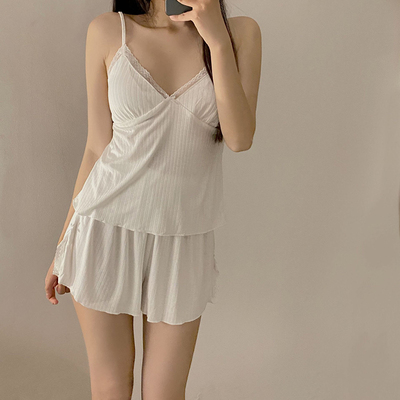 睡衣女夏莫代尔少女纯欲吊带短裤