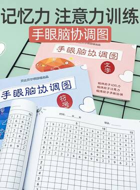 手眼脑协调图全3册3-7岁幼儿启蒙早教左右脑智力思维开发益智玩具