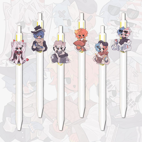 CH国拟按动笔countryhumans五常亚克力中性笔学生学习笔黑色刷题