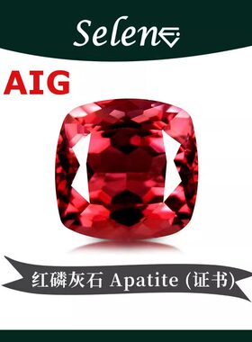 国际鉴定Apatite罕见红磷灰石