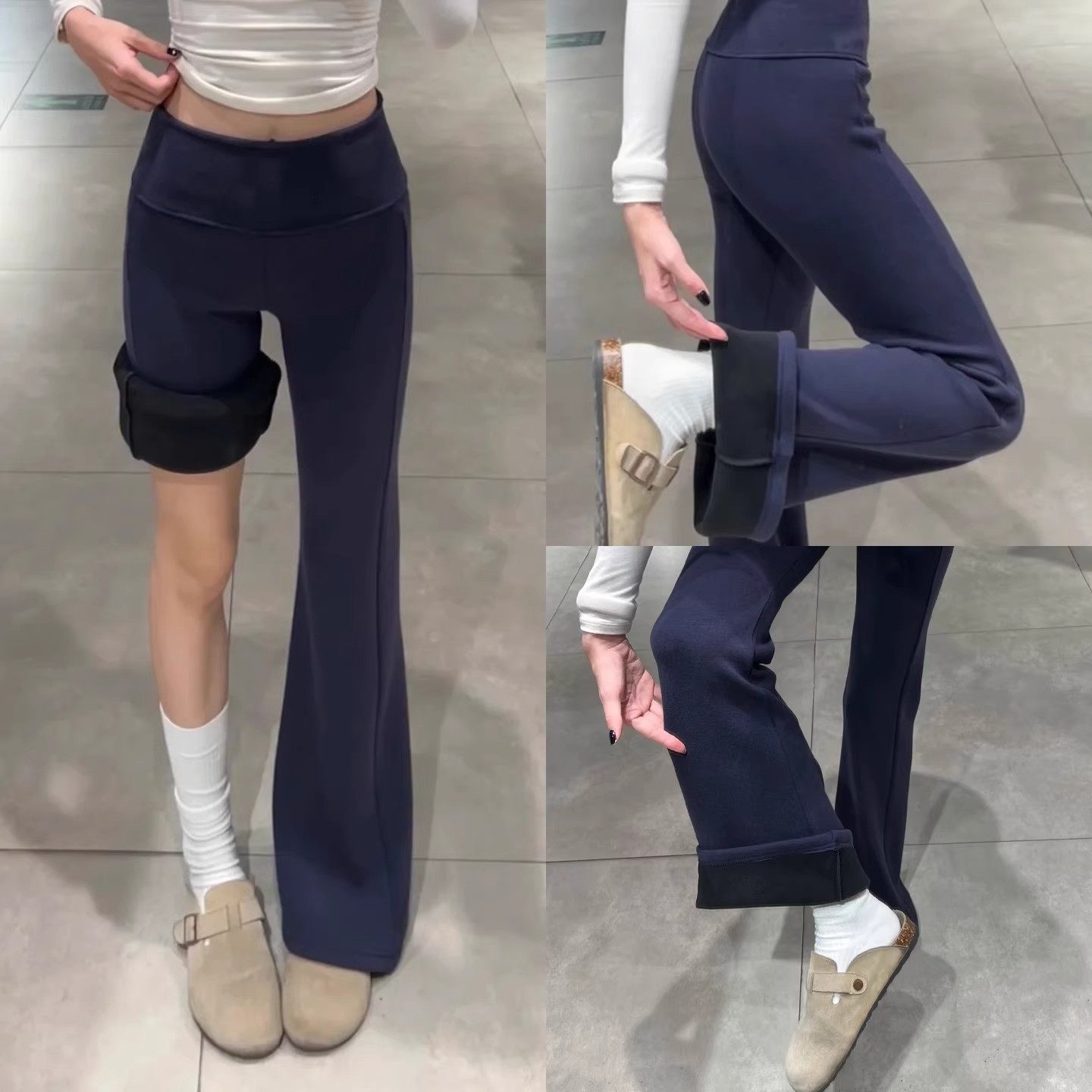 2025新款灰色加绒微喇裤女秋冬低腰修身显瘦垂感瑜伽喇叭运动卫裤,女装/女士精品,休闲裤,淘宝优惠券,粉丝福利购,淘宝优惠卷