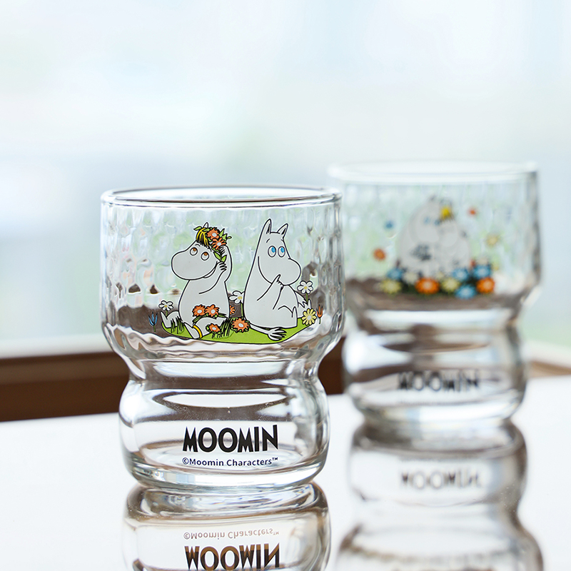 日本进口Aderia石塚硝子Moomin姆明联名玻璃水杯家用果汁牛奶酒杯-封面