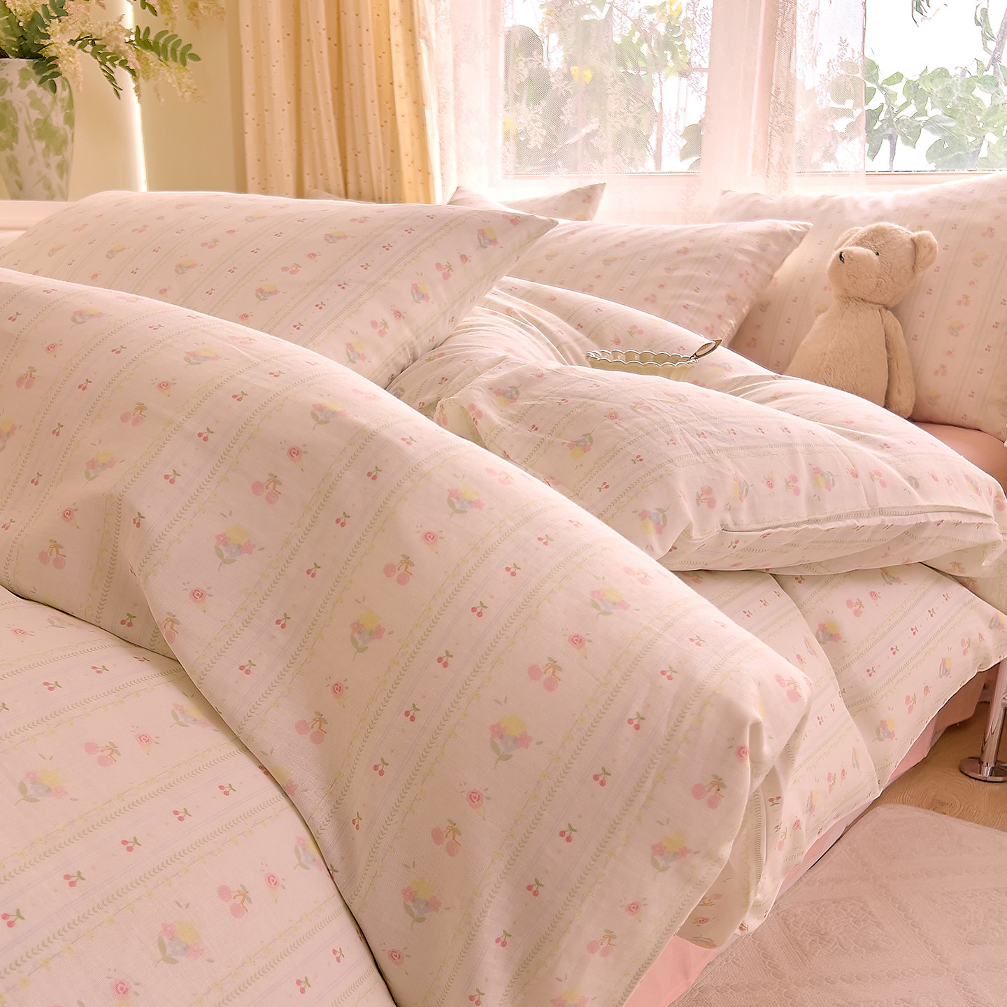 纯棉双层纱被套四件套定做