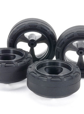 田宫 15541 小径渗碳3爪轮毂+黑色超硬滑胎低摩擦胎