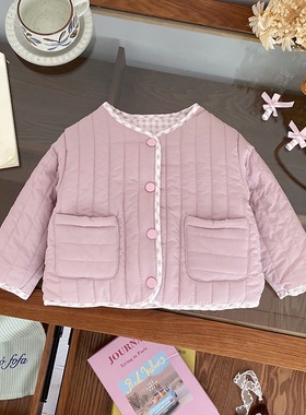 2025冬季新款儿童轻薄棉服男女童中小童宝宝百搭外套（现）