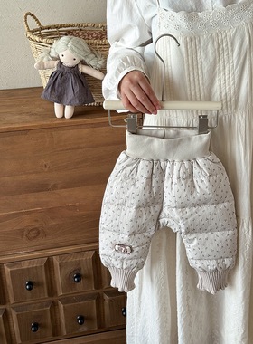 冬季外穿洋气婴儿羽绒裤男宝女宝大pp裤高腰护肚哈伦裤