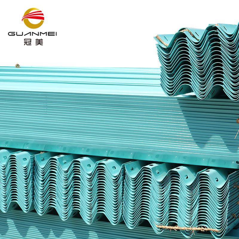 交通喷塑双波型护栏板道路护栏桥梁护栏色塑隔离防护