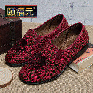 老北京布鞋2020秋冬新款加绒妈妈鞋平底布鞋中老年二棉鞋保暖女鞋