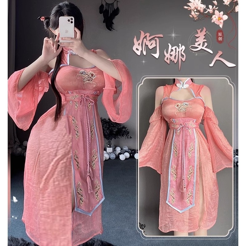 国潮古风宋制汉服女装抹胸开衩罗裙超仙异域风情服装古装连衣裙