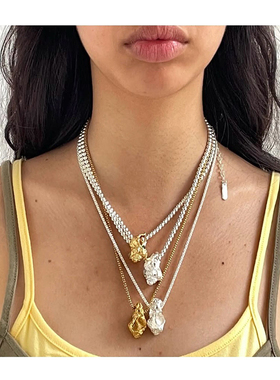 Lovisa法式小众设计款ins风银珠链海螺吊坠极简时尚项链手链