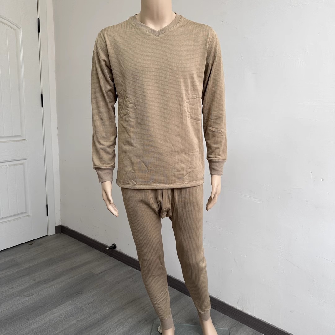 3535厂SY轻质保暖内衣裤套装男冬加厚秋衣裤打底格栅绒套装