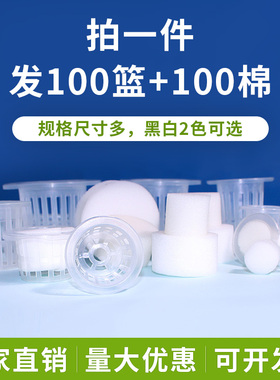 阳台无土栽培蔬菜设备塑料加深植物种植杯棉水培圆形定植篮固根器