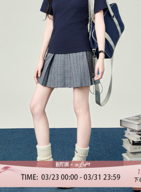 花铃太太踏浪日系原创jk格裙学院风小个子穿搭百褶裙半身裙夏季