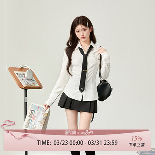 打底春季 花铃太太学院风白衬衫 2026女修身 衬衫 上衣 jk制服收腰长袖