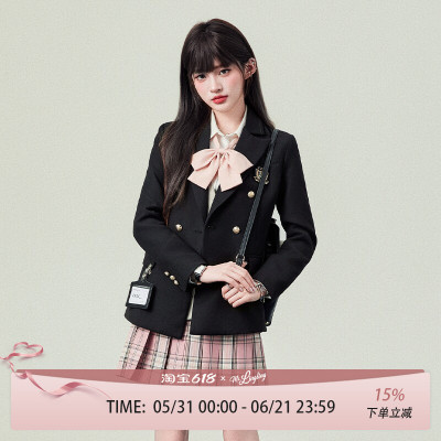 花铃太太jk原创制服圣日研心收腰外套女春季新款学院风校供感西服