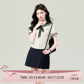 花铃太太梨大学堂韩制上衣学院风jk制服衬衫 女学生海军领校服套装