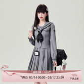 学院风衬衣套装 校供日系长袖 经典 花铃太太jk制服灰色水手服女春季