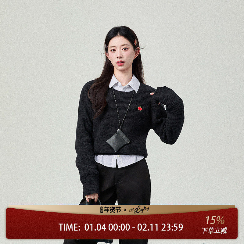 2026春季新款小苹果针织衫上衣花铃太太新款套头女款长袖卫衣显瘦,女装/女士精品,毛针织衫,淘宝优惠券,粉丝福利购,淘宝优惠卷