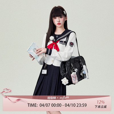 花铃太太jk制服经典款水手服女春季日系长袖收腰校园风衬衣套装