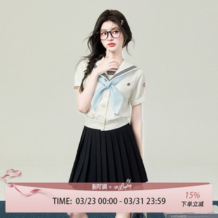 上衣 校供感衬衫 花铃太太新款 东富士大水手服白色jk制服日系短袖