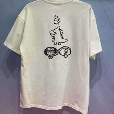 VANS夏季白色小野联名百搭舒适情侣款休闲运动短袖VN000K9UFS8