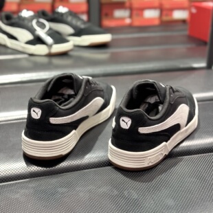 彪马PUMA男子复古低帮轻便皮面翻毛皮黑白百搭运动休闲板鞋403145