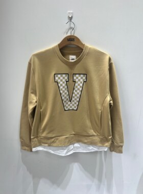 Vans春季时尚男女款圆领假两件休闲百搭运动套头卫衣VN0002SAYUU