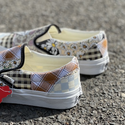 VANS不对称slip on一脚蹬小雏菊腰果花男女懒人板鞋子VN0A5AO8420