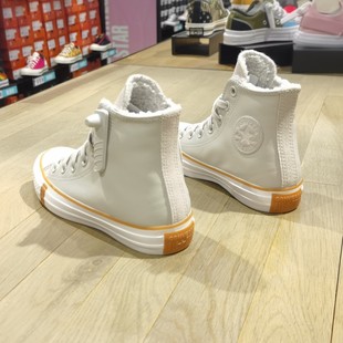 匡威Converse 情侣款秋冬款加绒皮面高帮休闲鞋板鞋 166125C