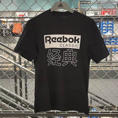 锐步/Reebok夏季新款男女同款经典复古透气纯棉印花休闲T恤DT8184