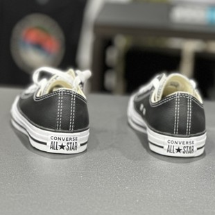 converse匡威 女鞋经典款黑色牛皮面系带耐磨低帮帆布鞋132174c