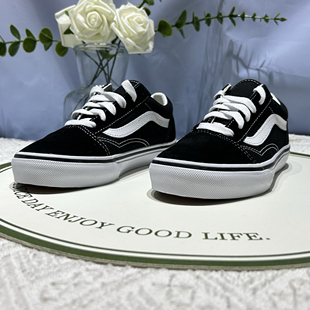 百搭低帮帆布板鞋 Vans 黑白时尚 Skool中小童经典 VN000W9T6BT Old