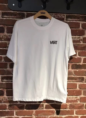 Vans 夏季白色新款印花百搭舒适男女同款休闲圆领短袖Vn000r61wht