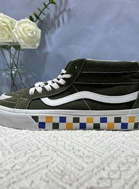Vans Sk8-mid个性街头元素墨绿色男女同款中帮板鞋子VN0A391F2BN