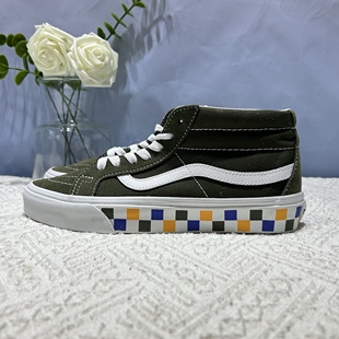 Vans Sk8-mid个性街头元素墨绿色男女同款中帮板鞋子VN0A391F2BN