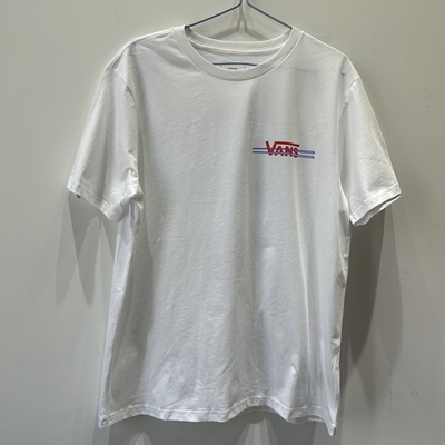 Vans白色新款潮流趣味情侣休闲时尚百搭圆领短袖T恤衫VN000JF9WHT