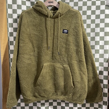 vans 春秋季橄榄色毛毛百搭舒适男女同款休闲连帽卫衣vn0a54o5zbn