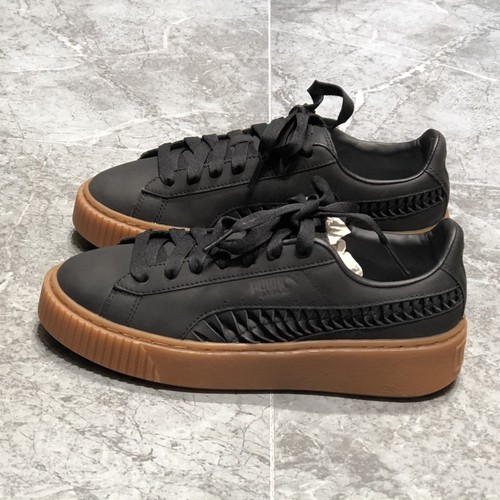 PUMA/彪马男女同款情侣小翻花生胶厚底休闲百搭款黑色鞋369307-01