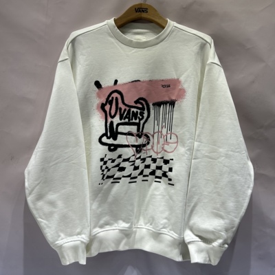 Vans 超可爱小狗棉花糖色套头长袖卫衣男女情侣同款VN000GQNFS8