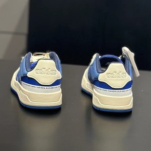 阿迪达斯ADIDAS女子百搭时尚 HR1931 潮流学生复古白蓝休闲板鞋