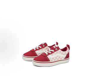 vans 春秋季红色棋盘格百搭舒适儿童休闲帆布板鞋子VN0A5KY8RDP
