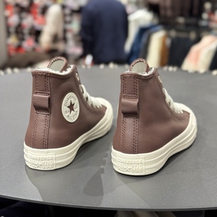 匡威CONVERSE正品新款男女情侣高帮休闲运动皮面加绒板鞋A07946C
