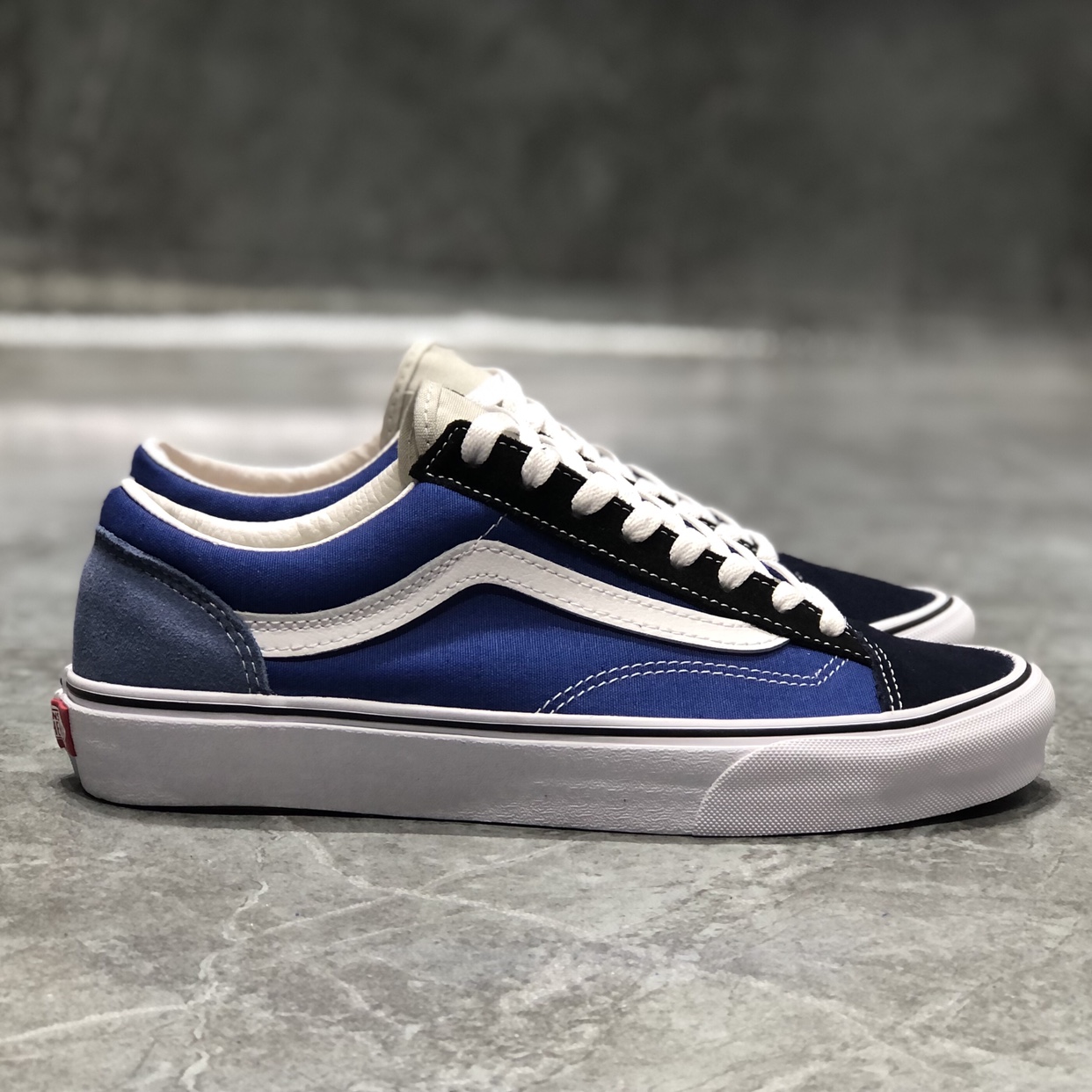 vans style36低帮蓝黑色拼接男女同款休闲帆布板鞋子VN0A54F6B93