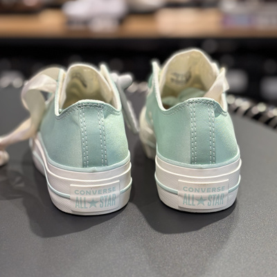 匡威CONVERSE 女鞋经典款薄荷绿丝绸厚底低帮休闲鞋A10300C N仓